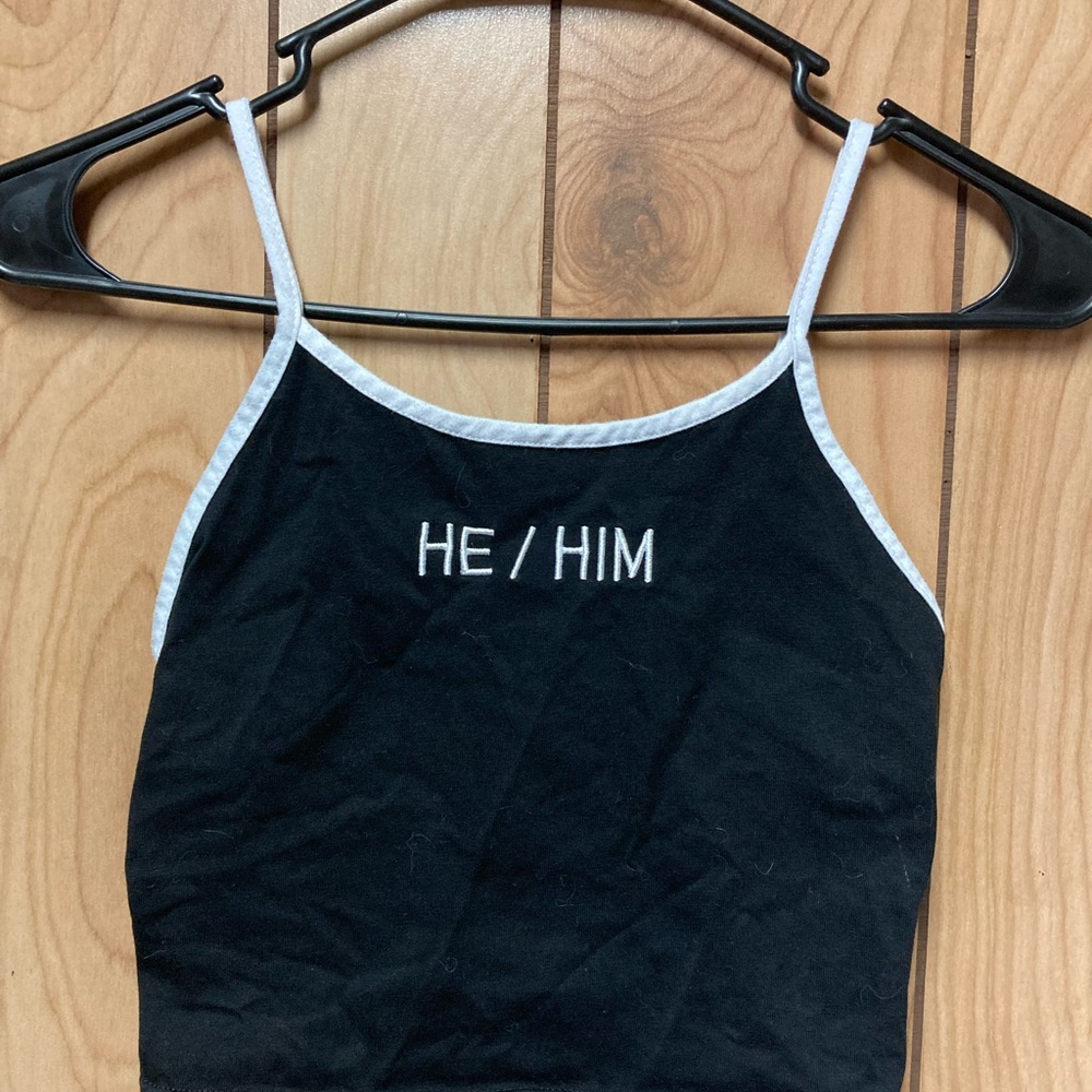 Black Tank Top with White Trim